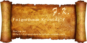 Feigenbaum Kristóf névjegykártya